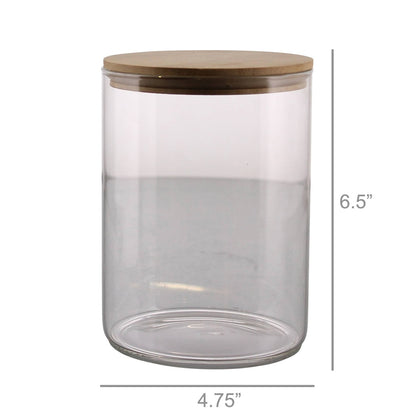 Glass Canister with Wood Lid
