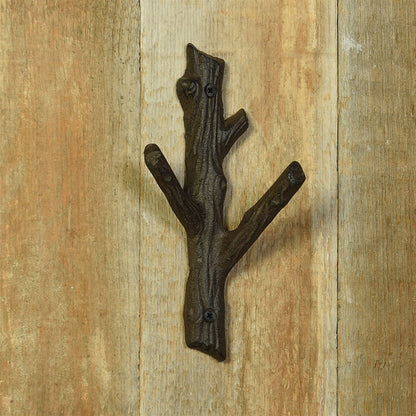 Small Faux Bois Cast Iron Wall Hook