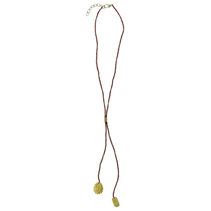 Rust Beads Lariat Pendant