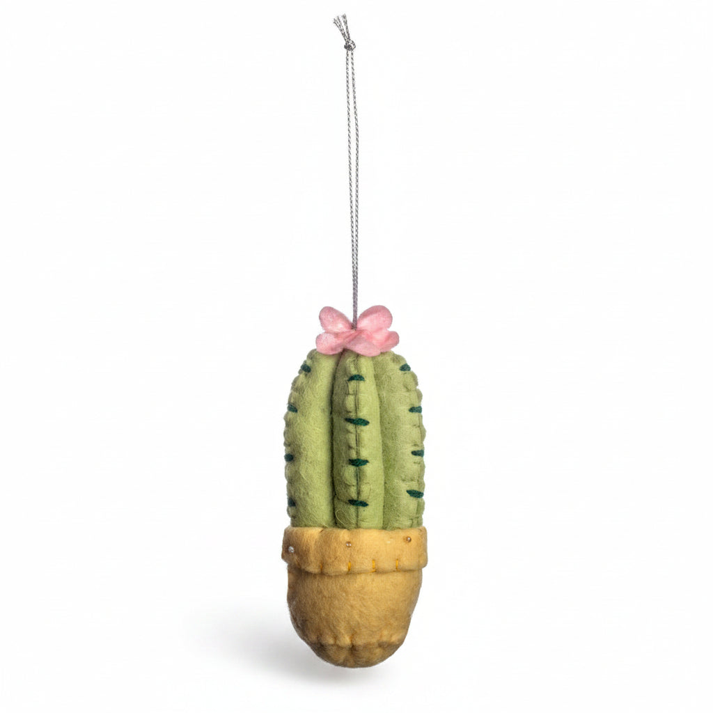 Spiny Cactus Ornament- Yellow Pot