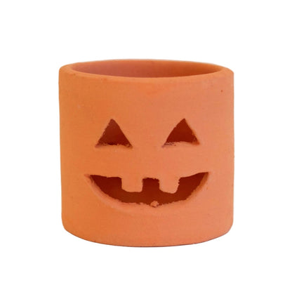 SHORT TERRACOTTA JACK-O-LANTERN