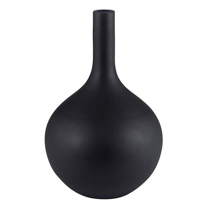 Matte Black Round Vase