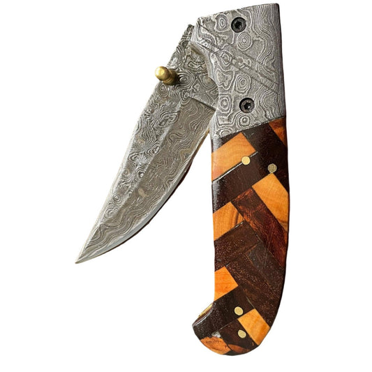 Titan classico - Raindrop Damascus Pocket Utility Knife