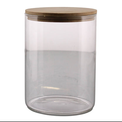 Glass Canister with Wood Lid
