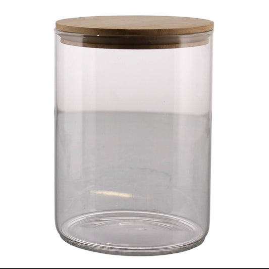 Glass Canister with Wood Lid