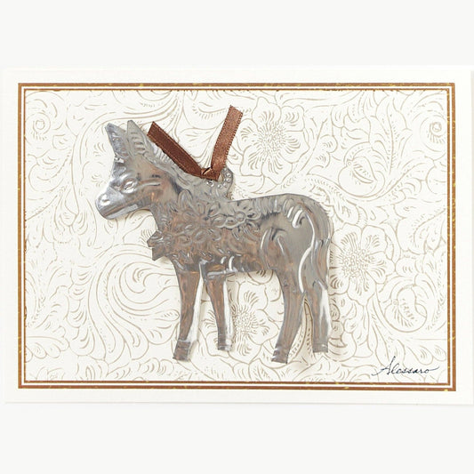 Donkey Keepsake Ornament on Greeting Card