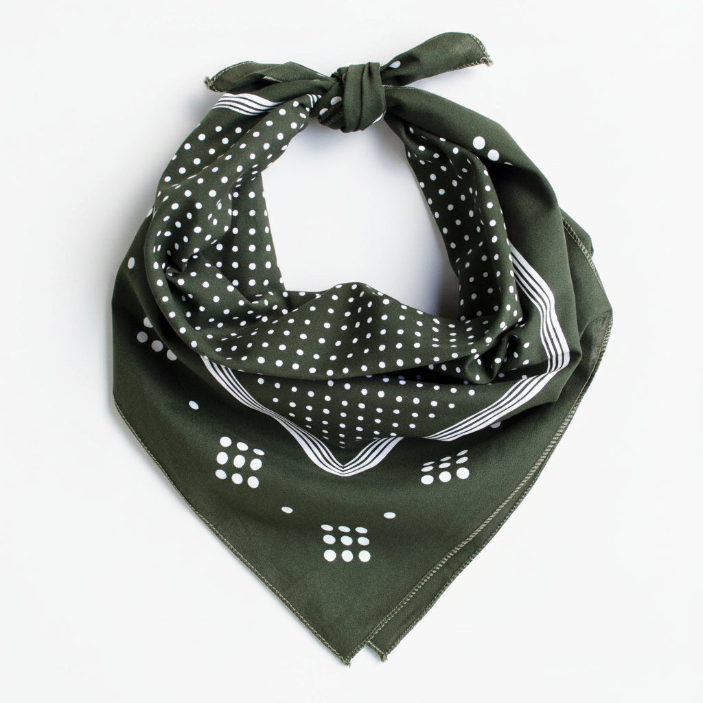 Olive Polka Dot Bandana