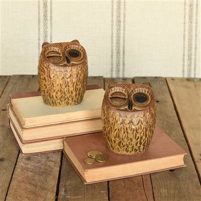 Owl Bank, Ceramic - Brown