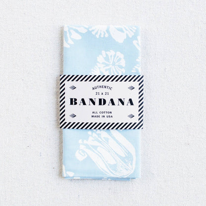 Light Blue Floral Bandana