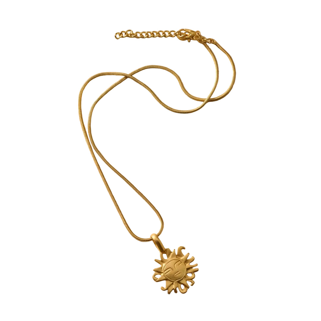 Calida Gold Plate Sun Pendant Necklace