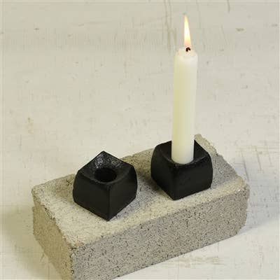 Square Cast Iron Taper Candle Holder
