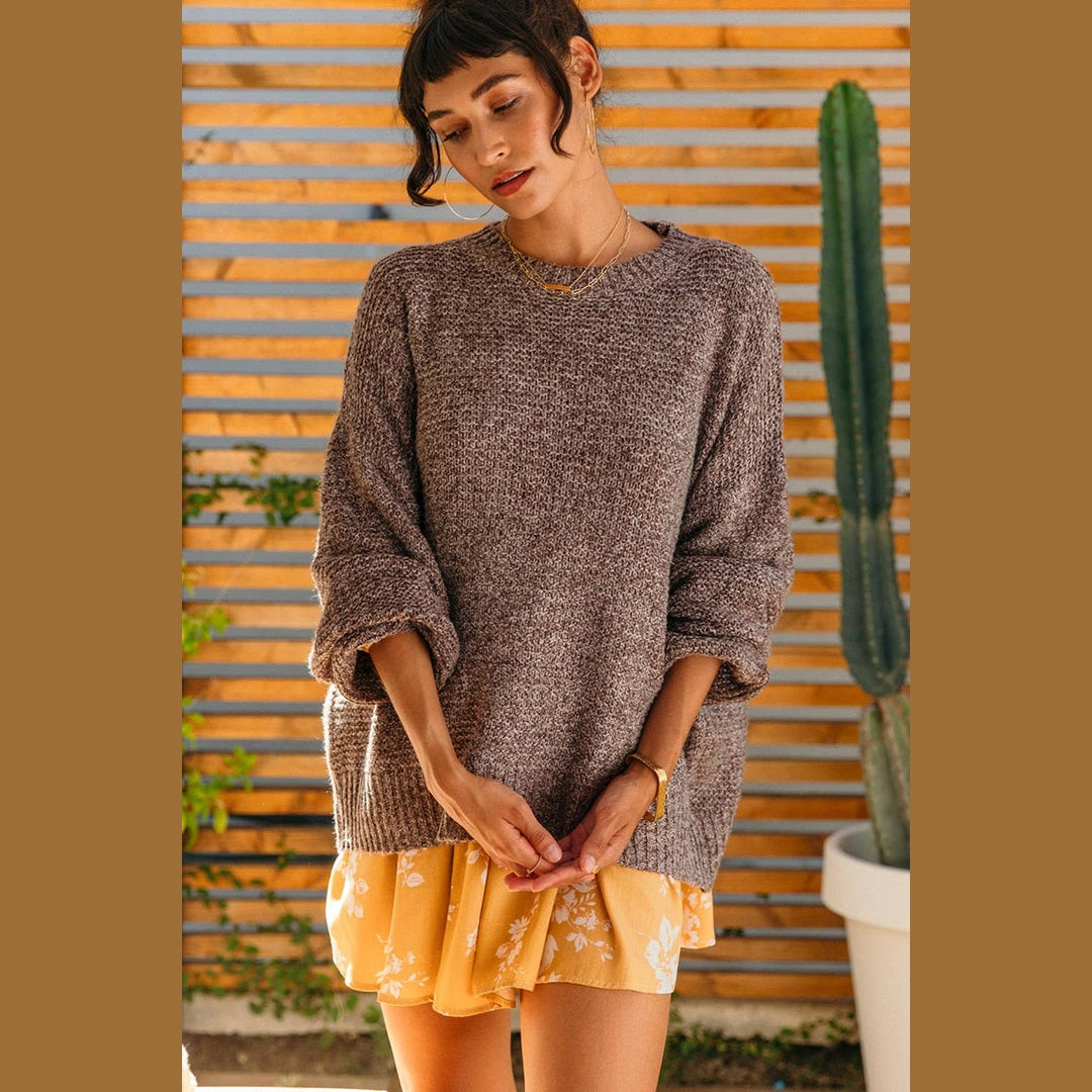 Crew neck Drop Shoulder Relax Fit Sweater
