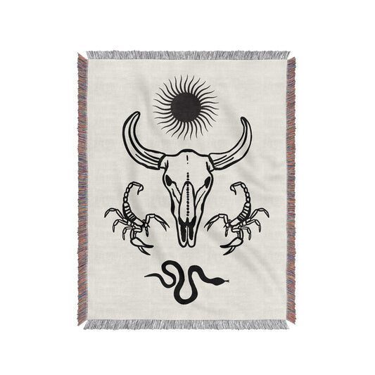 Desert Creatures Woven Blanket
