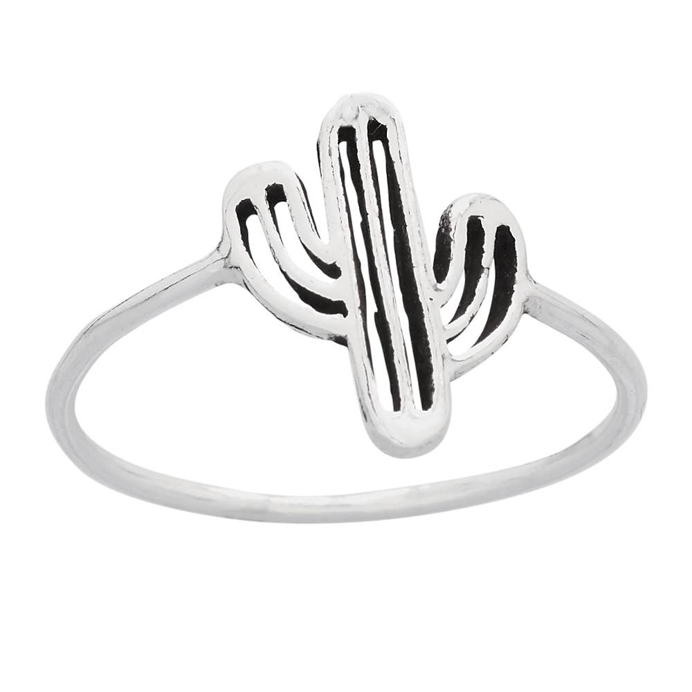 Desert Blooms Sterling Silver Cactus Ring