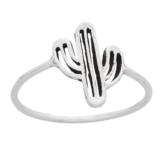 Desert Blooms Sterling Silver Cactus Ring