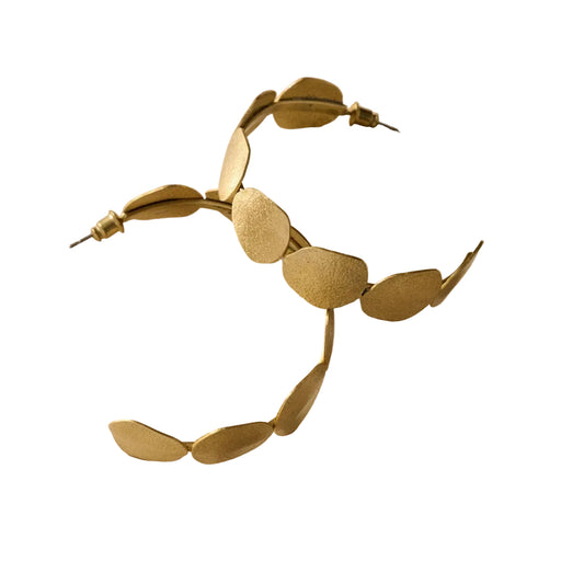 Yavi Hammered Brass Disc Earrings