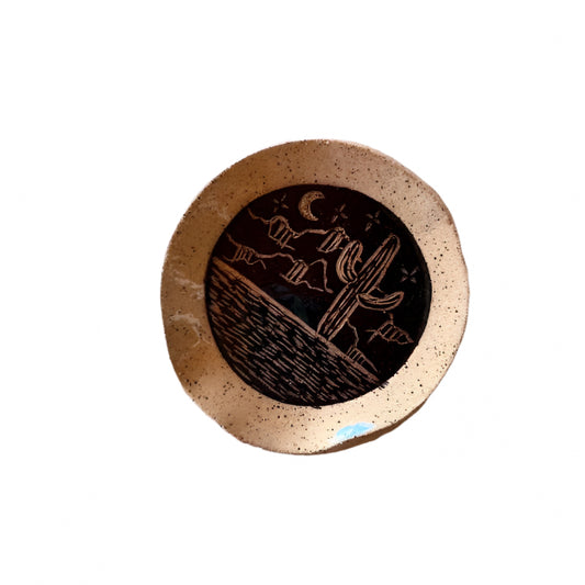 Night Desert Sgraffito Ceramic Spoon Rest