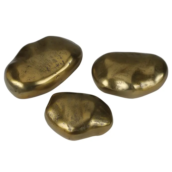 Set of Three Brass Stones