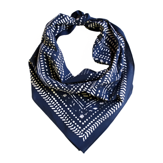 Navy Dot Dash Bandana