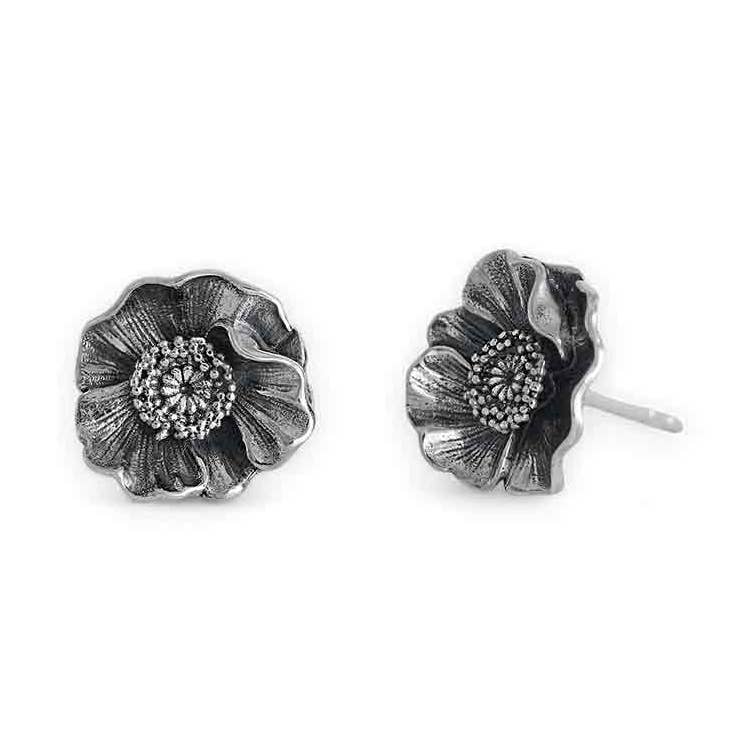 Tiny Poppy Flower Earrings