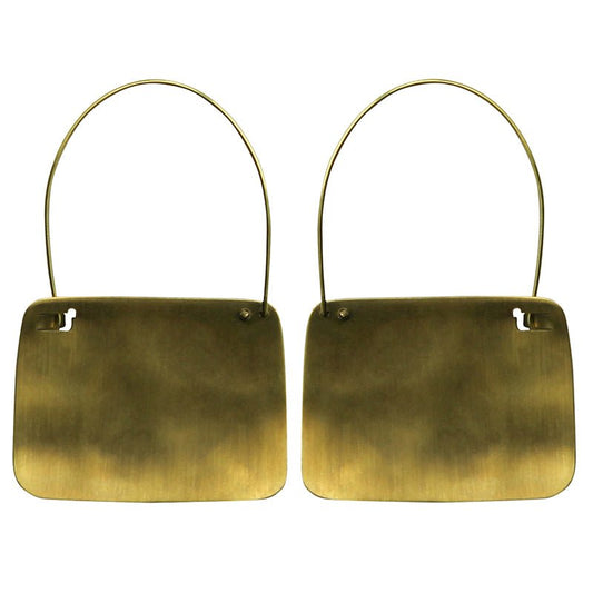 Rectangle Brass Earrings - Field Study