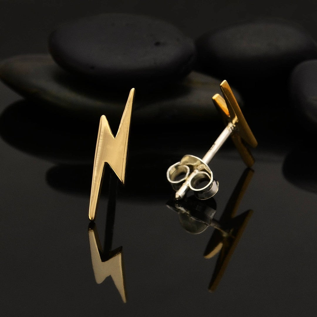 Tiny Lightning Bolt Earrings