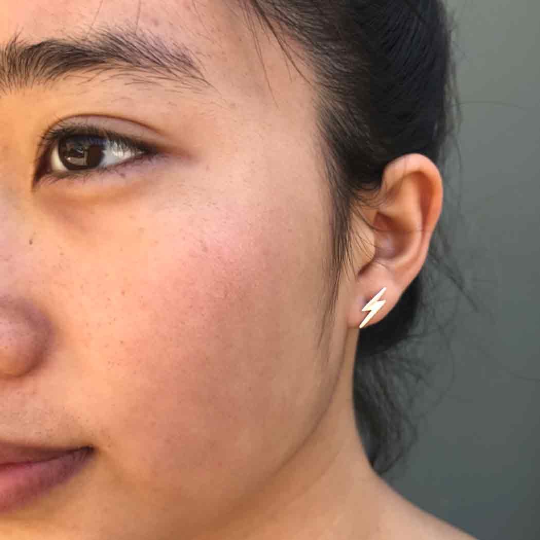 Tiny Lightning Bolt Earrings