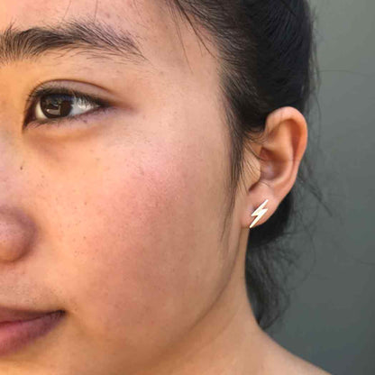 Tiny Lightning Bolt Earrings