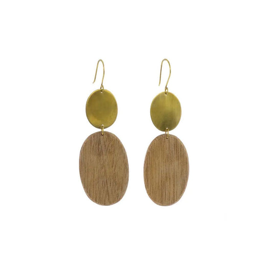 Wood Oval Earrings - ökenhem