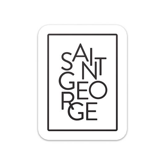 St. George Jumbled Text Vinyl Sticker